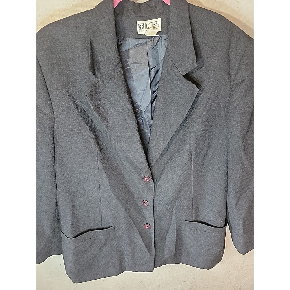 Vintage Women's Taylor Russ Signatures Black Blazer Sport Coat Sz XL